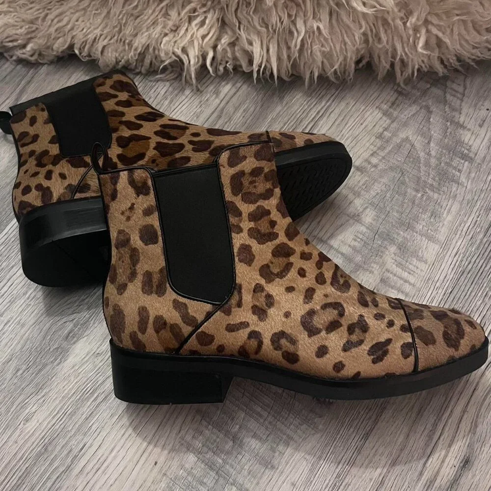Cole Haan Women's Size 10 Mara Grand Chelsea Leopard Print Ankle Boots - Picture 1 of 8
